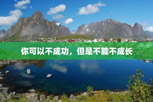 你可以不成功,但是不能不成长
