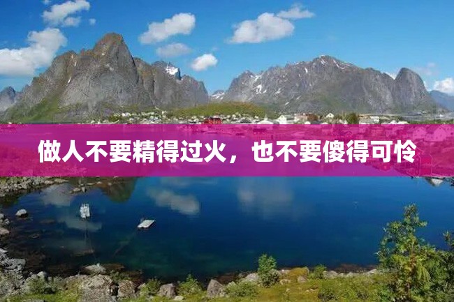 做人不要精得过火,也不要傻得可怜