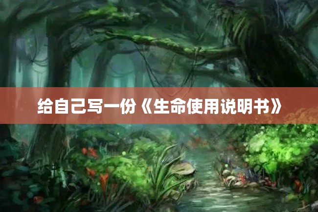 给自己写一份《生命使用说明书》