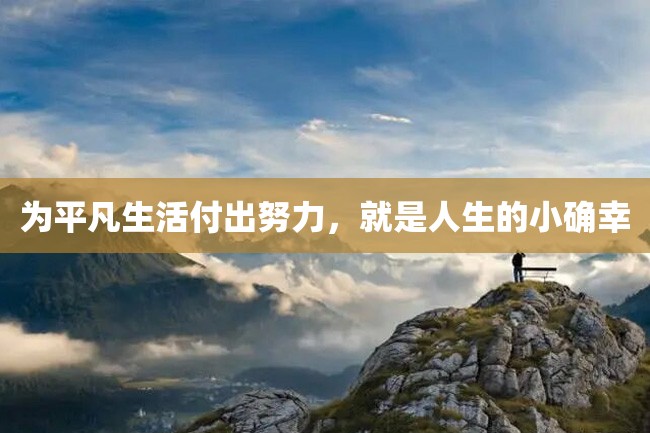 为平凡生活付出努力,就是人生的小确幸