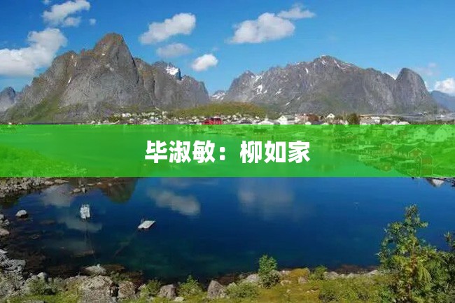 毕淑敏:柳如家