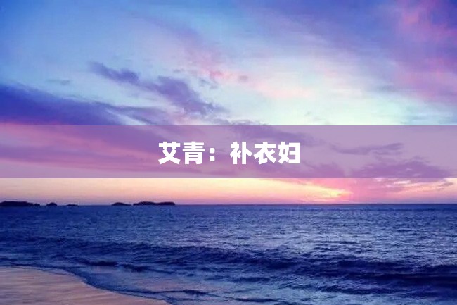 艾青:补衣妇