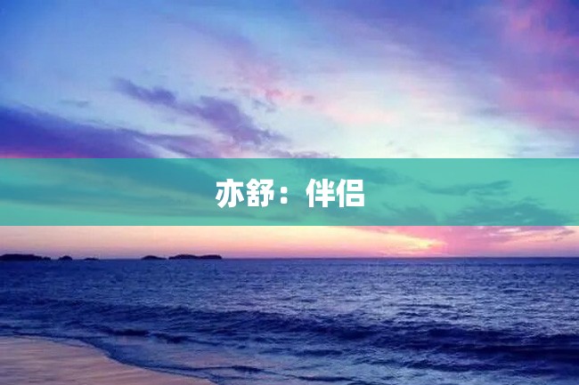 亦舒:伴侣