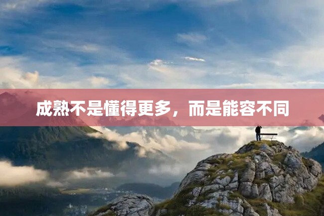 成熟不是懂得更多,而是能容不同