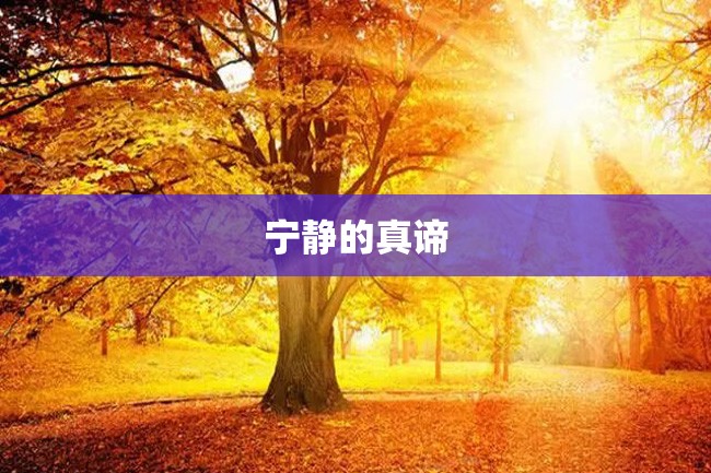 宁静的真谛
