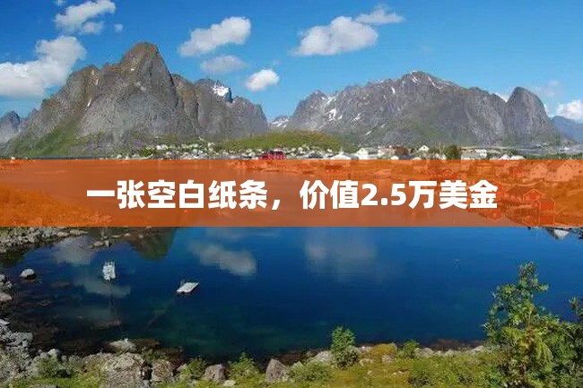 一张空白纸条,价值2.5万美金