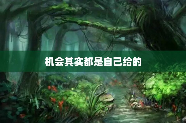 机会其实都是自己给的