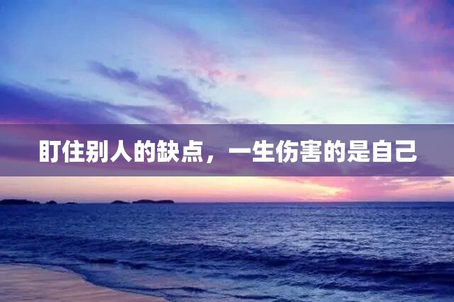 盯住别人的缺点,一生伤害的是自己