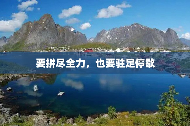 要拼尽全力,也要驻足停歇