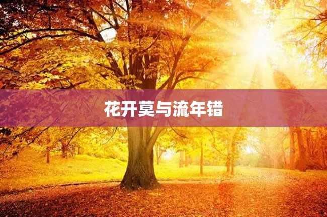 花开莫与流年错