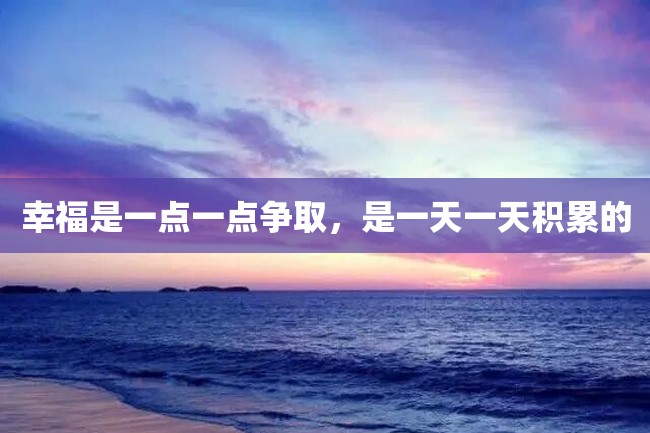幸福是一点一点争取,是一天一天积累的