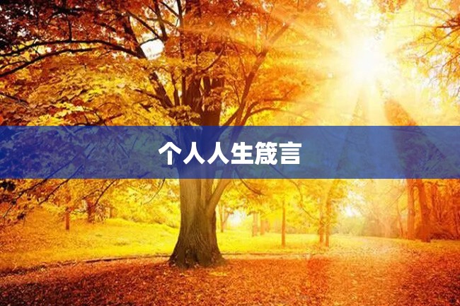 个人人生箴言