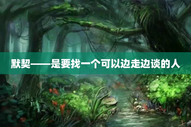 默契——是要找一个可以边走边谈的人