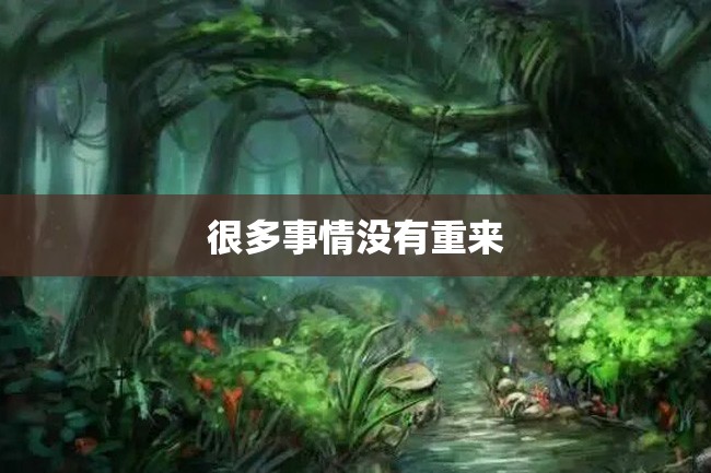 很多事情没有重来