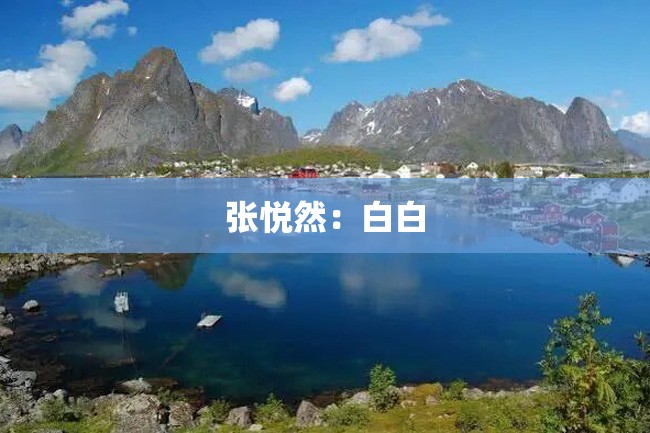 张悦然:白白