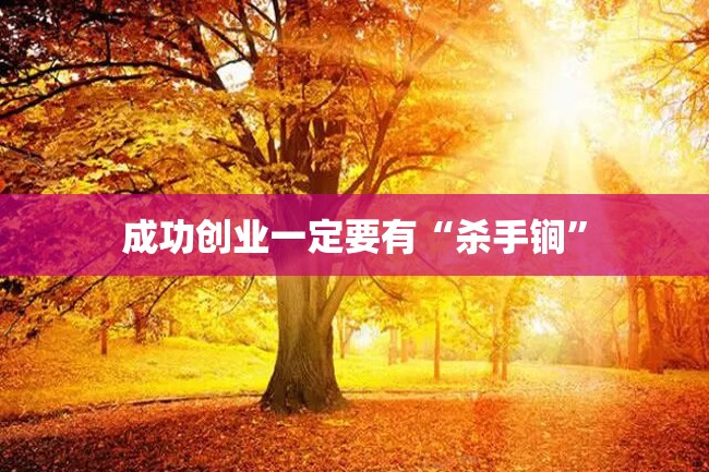 成功创业一定要有“杀手锏”