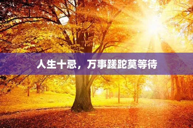 人生十忌,万事蹉跎莫等待