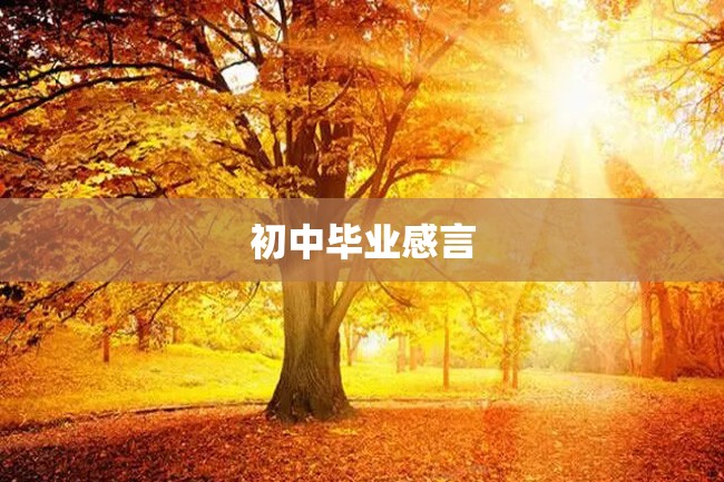 初中毕业感言