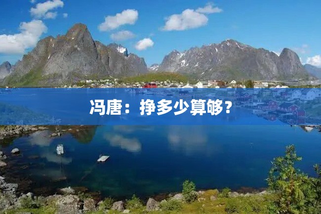 冯唐:挣多少算够?