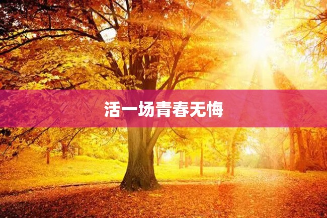活一场青春无悔