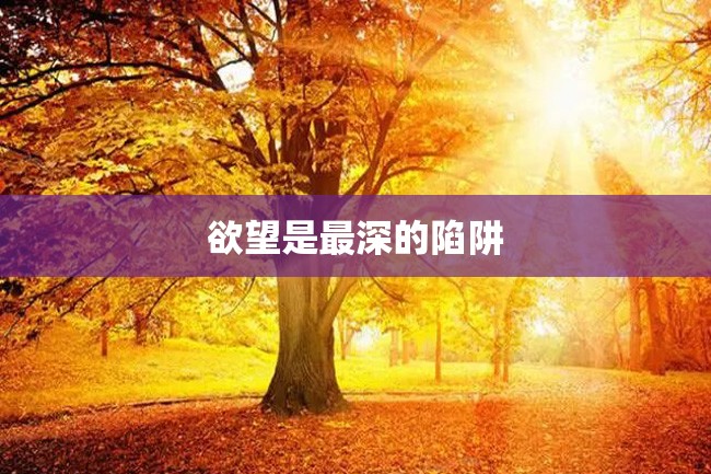欲望是最深的陷阱