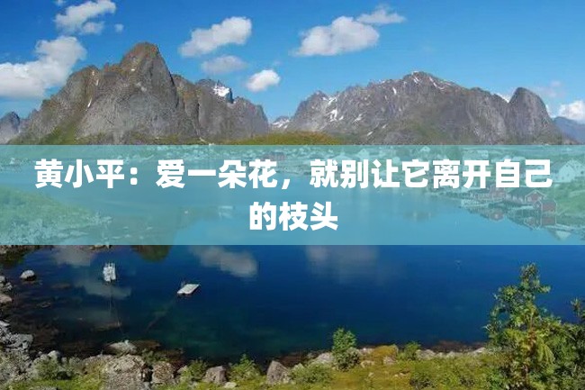 黄小平:爱一朵花,就别让它离开自己的枝头
