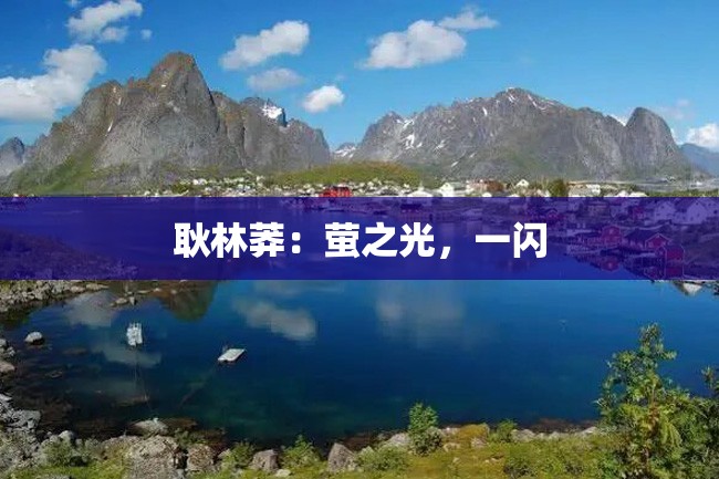 耿林莽:萤之光,一闪