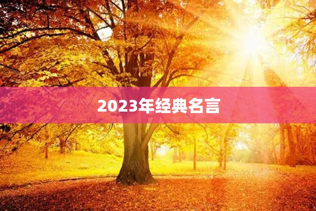 2023年经典名言