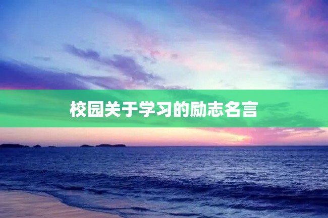 校园关于学习的励志名言