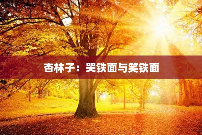 杏林子:哭铁面与笑铁面