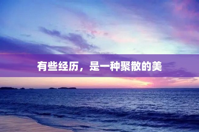 有些经历,是一种聚散的美