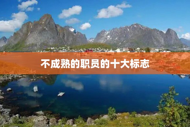 不成熟的职员的十大标志