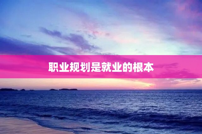 职业规划是就业的根本