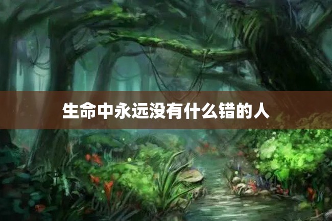 生命中永远没有什么错的人