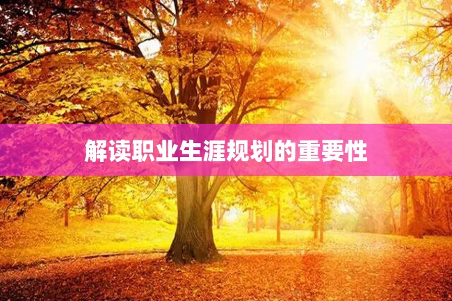 解读职业生涯规划的重要性