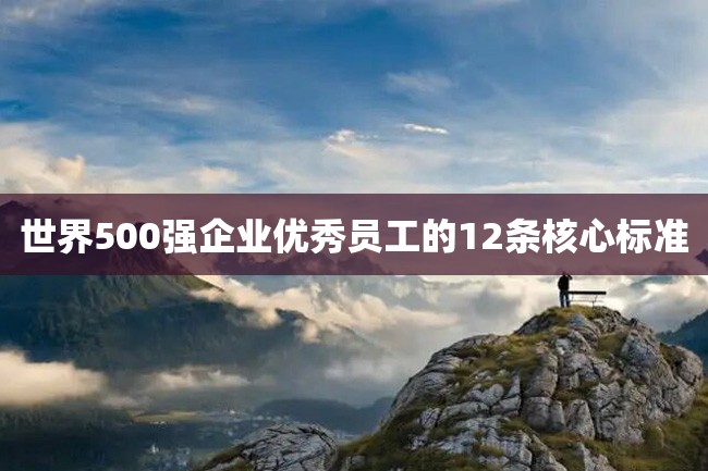 世界500强企业优秀员工的12条核心标准