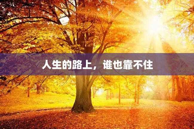 人生的路上,谁也靠不住