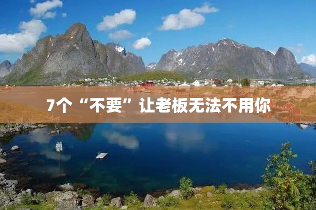 7个“不要”让老板无法不用你