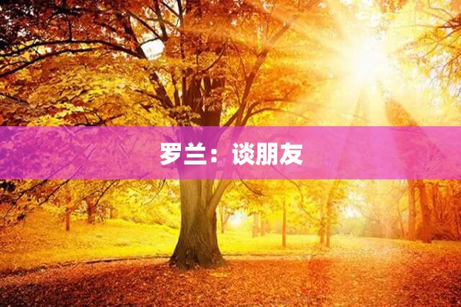 罗兰:谈朋友