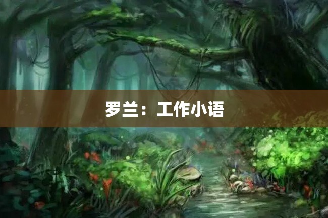 罗兰：工作小语