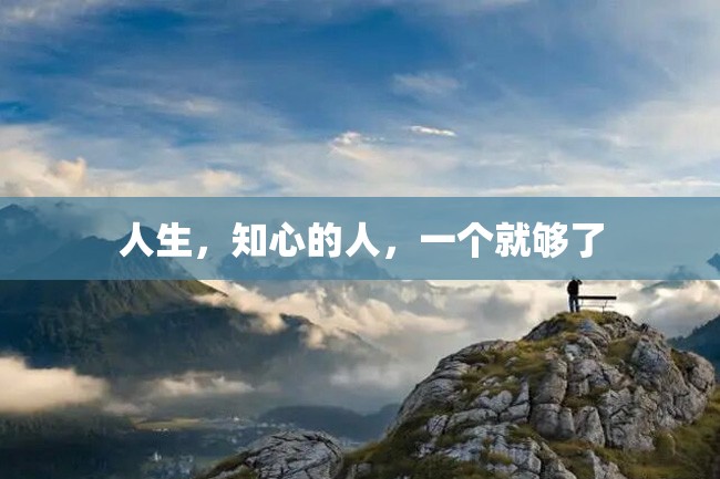 人生,知心的人,一个就够了