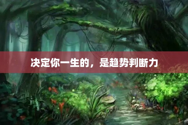 决定你一生的,是趋势判断力