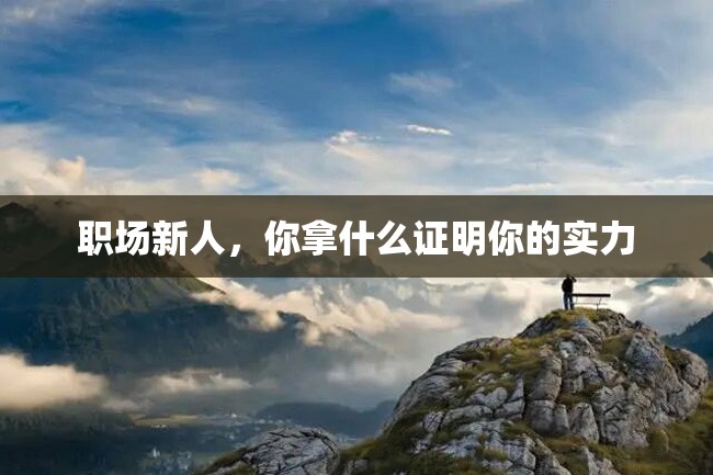职场新人,你拿什么证明你的实力
