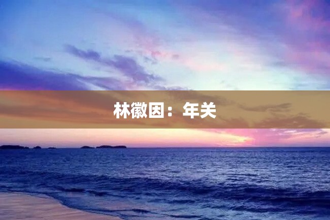 林徽因:年关