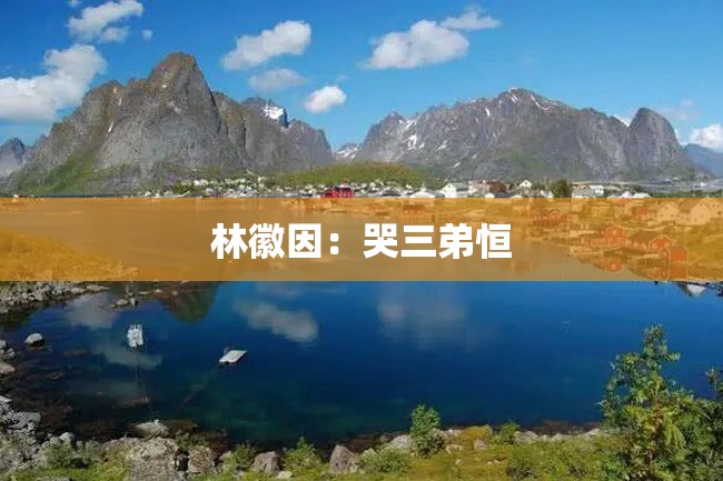 林徽因:哭三弟恒