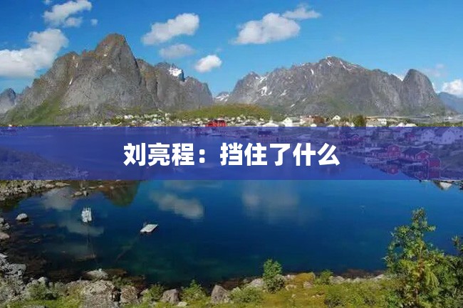 刘亮程:挡住了什么