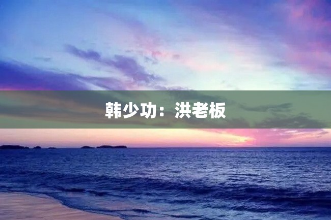 韩少功:洪老板