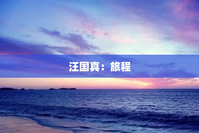 汪国真:旅程