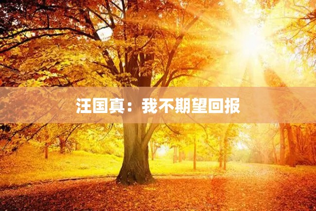 汪国真：我不期望回报