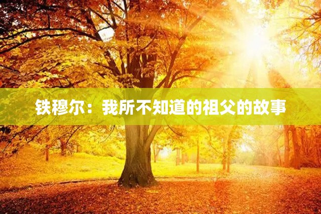 铁穆尔:我所不知道的祖父的故事
